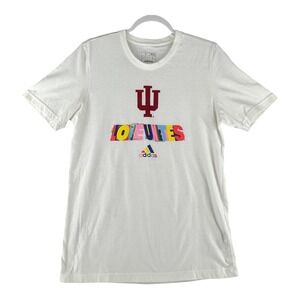 Adidas Indiana Hoosiers LOVE UNITED TShirt Womens Size Small White‎ Cotton